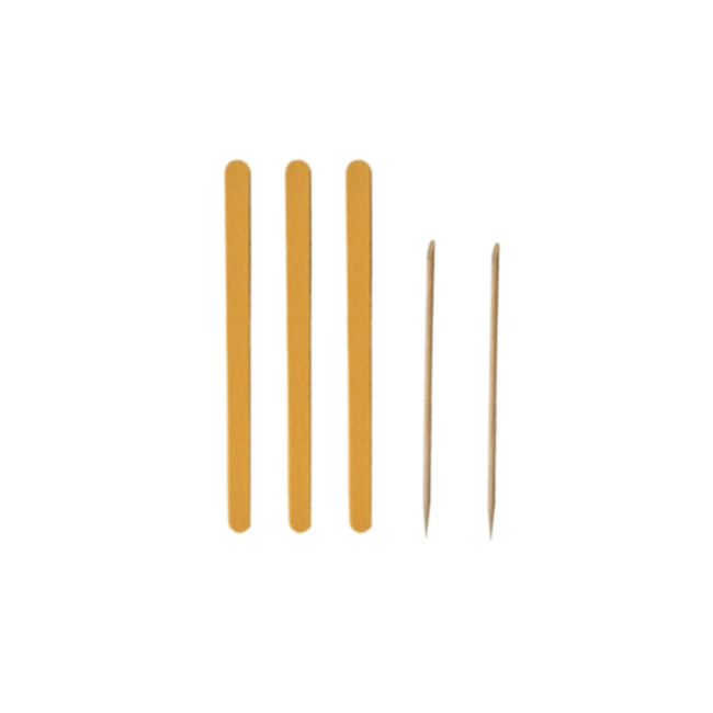 3 lixas de unha + 2 palitos