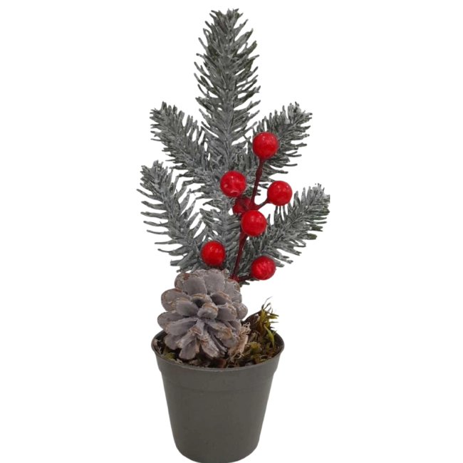 Arranjo de Natal c\ Vaso de Suculenta 25cm