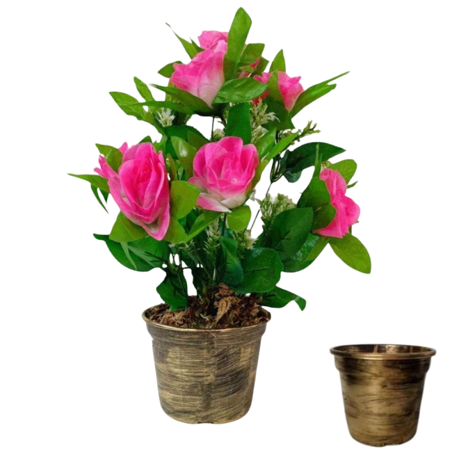 Arranjo de Rosas - Rosa c\ 10 Flores - 42cm