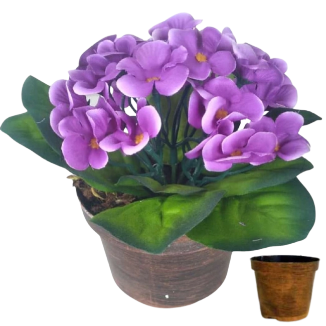 Arranjo de Violetas Vaso Plast- 15cm