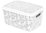 Caixa Organizadora Com Tampa Renda Floral bco 10 litros