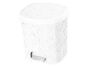 Cesto de Lixo de Pedal Renda Floral bco 8 litros