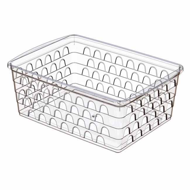 Cesto Multiuso Extra Grande Retangular Transparente