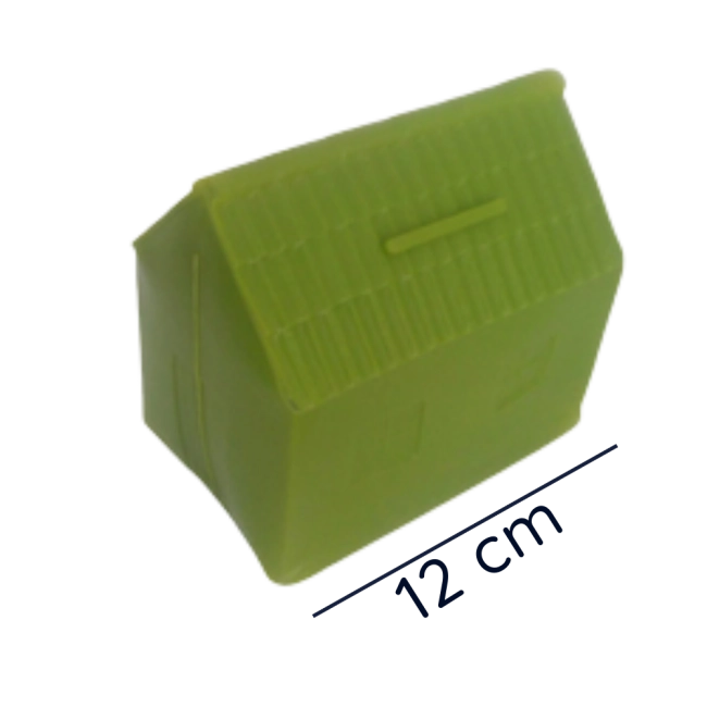 Cofre casinha. Cartela com 30 unidades