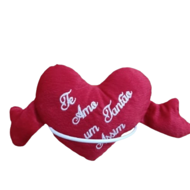 Coração Te Amo Vermelho com Mão - Pequeno