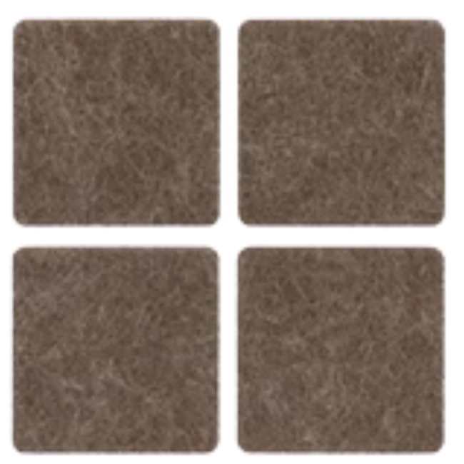 Feltro para pé de mesa quadrado 25 x 25mm 4 peças