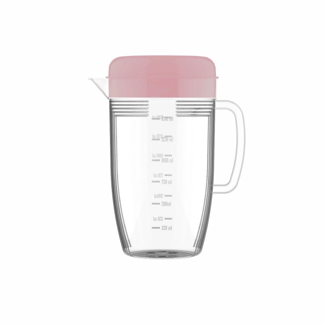 Jarra de Plástico Com Tampa de 2 L - Rosa