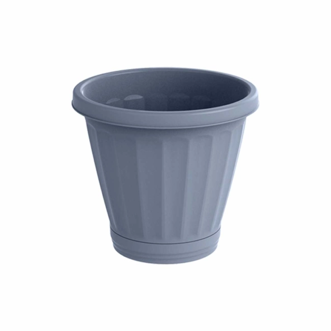 Vaso Cachepot Com Prato - N°22 - CINZA - REF 1221