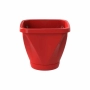 Vaso Cachepot Quadrado Com Prato N17 - Vermelho REF 1192