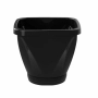Vaso Cachepot Quadrado Com Prato N22 - Preto REF 1193
