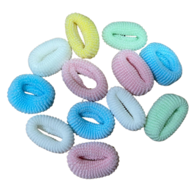 Xuxinha de cabelo pequena 12 peças colorida